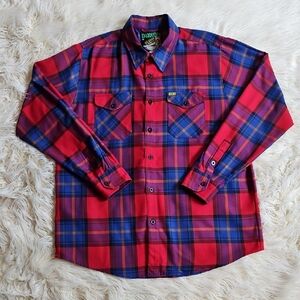 DIXXON Vibrant Red and Blue Plaid Shirt